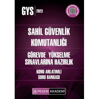 Pegem Yayınları 2023 Gys Sahil Güvenlik Komutanlığı Görevde Yükselme Konu Anlatımlı Soru Bankası Komisyon