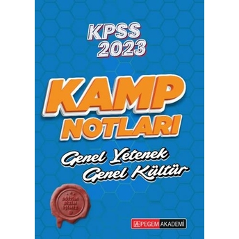 Pegem Yayınları 2023 Kpss Genel Yetenek Genel Kültür Kamp Notları Komisyon