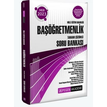 Pegem Yayınları 2023 Milli Eğitim Bakanlığı Başöğretmenlik Soru Bankası Komisyon