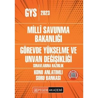 Pegem Yayınları 2023 Milli Savunma Bakanlığı Görevde Yükselme Ve Unvan Değişikliği Sınavı Konu Anlatımlı Soru Bankası Komisyon