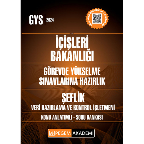 Pegem Yayınları 2024 Gys Içişleri Bakanlığı Şeflik, Veri Hazırlama Ve Kontrol Işletmeni Konu Anlatımlı Soru Bankası Görevde Yükselme Komisyon