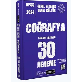 Pegem Yayınları 2024 Kpss Coğrafya Tamamı Çözümlü 30 Deneme Komisyon