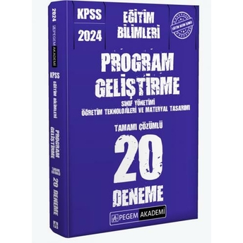 Pegem Yayınları 2024 Kpss Eğitim Bilimleri Program Geliştirme 20 Deneme Çözümlü Komisyon