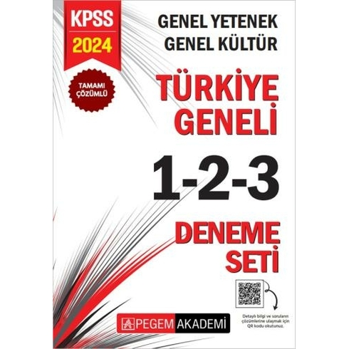 Pegem Yayınları 2024 Kpss Genel Yetenek Genel Kültür Türkiye Geneli 3 Deneme (1-2-3) Komisyon