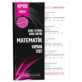 Pegem Yayınları 2024 Kpss Matematik Yaprak Test Komisyon