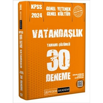 Pegem Yayınları 2024 Kpss Vatandaşlık Tamamı Çözümlü 30 Deneme Komisyon