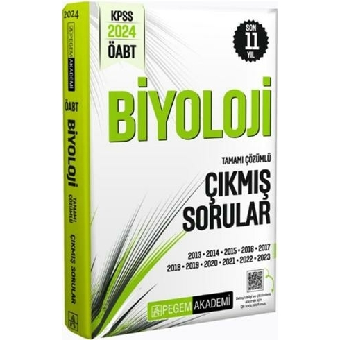 Pegem Yayınları 2024 Öabt Biyoloji Öğretmenliği Tamamı Çözümlü Çıkmış Sorular Komisyon