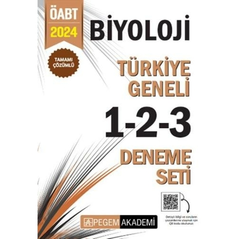 Pegem Yayınları 2024 Öabt Biyoloji Tamamı Çözümlü Türkiye Geneli 1-2-3 Deneme Seti Komisyon