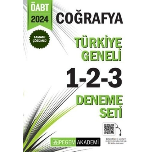 Pegem Yayınları 2024 Öabt Coğrafya Tamamı Çözümlü Türkiye Geneli 1-2-3 Deneme Seti Komisyon