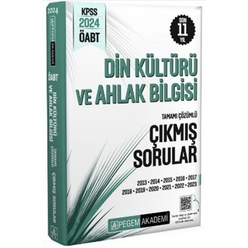 Pegem Yayınları 2024 Öabt Din Kültürü Ve Ahlak Bilgisi Tamamı Çözümlü Çıkmış Sorular Komisyon