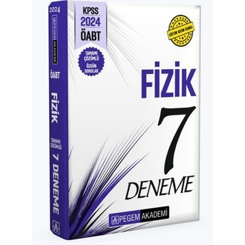 Pegem Yayınları 2024 Öabt Fizik Tamamı Çözümlü 7 Deneme Komisyon