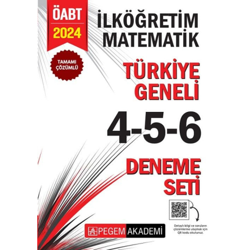 Pegem Yayınları 2024 Öabt Ilköğretim Matematik Öğretmenliği Türkiye Geneli 3 Deneme (4-5-6) Komisyon