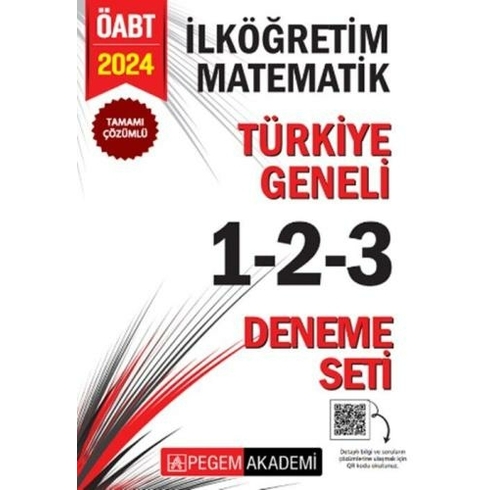 Pegem Yayınları 2024 Öabt Ilköğretim Matematik Tamamı Çözümlü Türkiye Geneli 1-2-3 Deneme Seti Komisyon