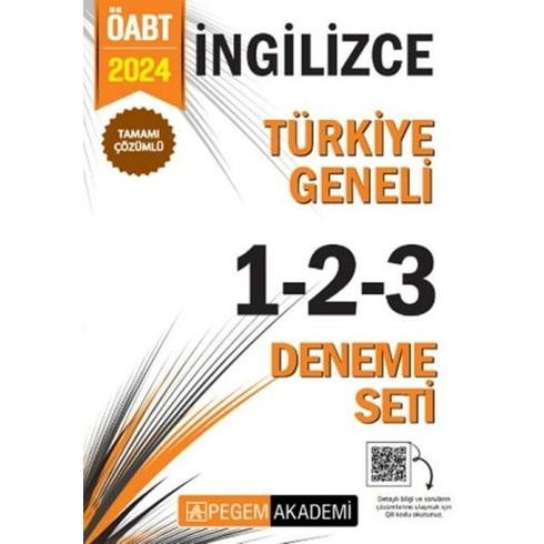 Pegem Yayınları 2024 Öabt Ingilizce Tamamı Çözümlü Türkiye Geneli 1-2-3 Deneme Seti Komisyon