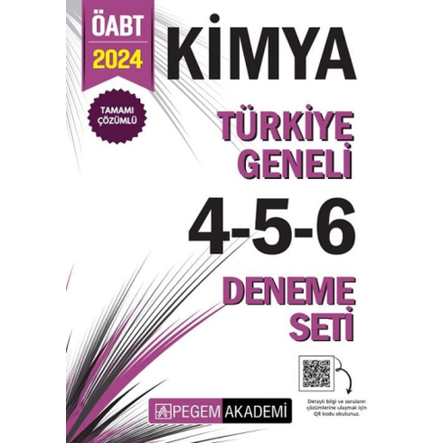 Pegem Yayınları 2024 Öabt Kimya Öğretmenliği Türkiye Geneli 3 Deneme (4-5-6) Komisyon