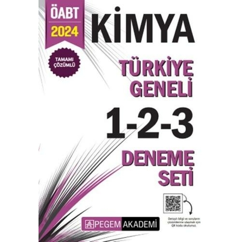 Pegem Yayınları 2024 Öabt Kimya Tamamı Çözümlü Türkiye Geneli 1-2-3 Deneme Seti Komisyon