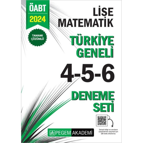 Pegem Yayınları 2024 Öabt Lise Matematik Öğretmenliği Türkiye Geneli 3 Deneme (4-5-6) Komisyon