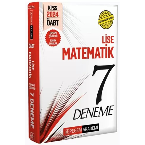 ​Pegem Yayınları 2024 Öabt Lise Matematik Tamamı Çözümlü 7 Deneme Komisyon