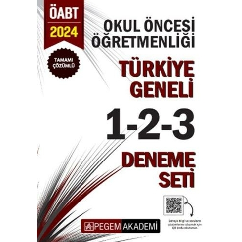 Pegem Yayınları 2024 Öabt Okul Öncesi Öğretmenliği Tamamı Çözümlü Türkiye Geneli 1-2-3 Deneme Seti Komisyon