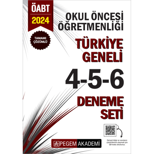 Pegem Yayınları 2024 Öabt Okul Öncesi Öğretmenliği Türkiye Geneli 3 Deneme (4-5-6) Komisyon