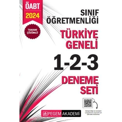 Pegem Yayınları 2024 Öabt Sınıf Öğretmenliği Tamamı Çözümlü Türkiye Geneli 1-2-3 Deneme Seti Komisyon