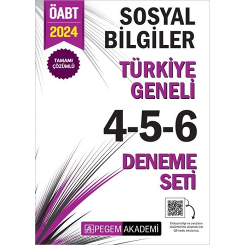 Pegem Yayınları 2024 Öabt Sosyal Bilgiler Öğretmenliği Türkiye Geneli 3 Deneme (4-5-6) Komisyon