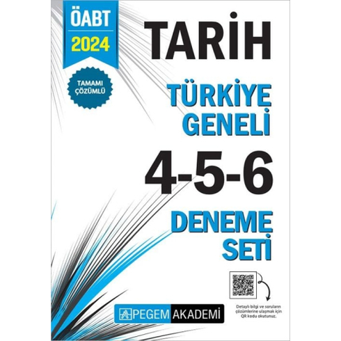 Pegem Yayınları 2024 Öabt Tarih Öğretmenliği Türkiye Geneli 3 Deneme (4-5-6) Komisyon