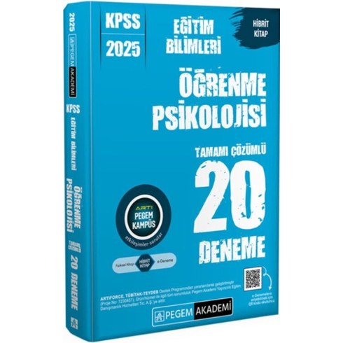 Pegem Yayınları 2025 Kpss Eğitim Bilimleri Öğrenme Psikolojisi 20 Deneme Çözümlü Komisyon