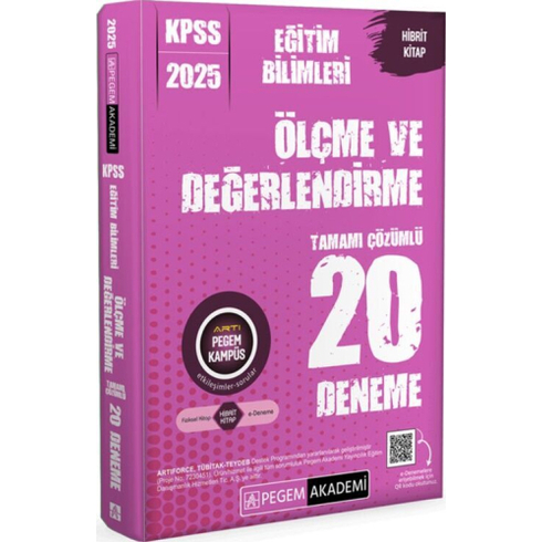 Pegem Yayınları 2025 Kpss Eğitim Bilimleri Ölçme Ve Değerlendirme 20 Deneme Çözümlü Komisyon