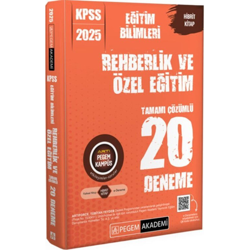 Pegem Yayınları 2025 Kpss Eğitim Bilimleri Rehberlik Ve Özel Eğitim 20 Deneme Çözümlü Komisyon