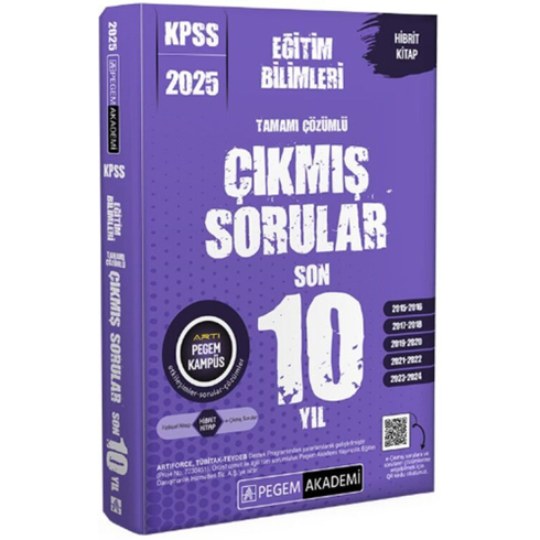 Pegem Yayınları 2025 Kpss Eğitim Bilimleri Tamamı Çözümlü Çıkmış Sorular Son 10 Yıl Komisyon