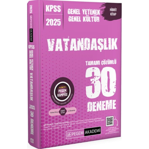 Pegem Yayınları 2025 Kpss Vatandaşlık Tamamı Çözümlü 30 Deneme Komisyon