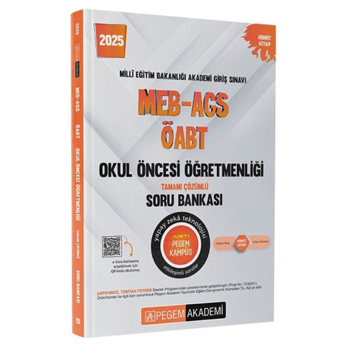 ​Pegem Yayınları 2025 Öabt Okul Öncesi Öğretmenliği Tamamı Çözümlü Soru Bankası Komisyon