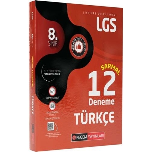 Pegem Yayınları 8.Sınıf Lgs Türkçe Sarmal 12 Deneme Komisyon