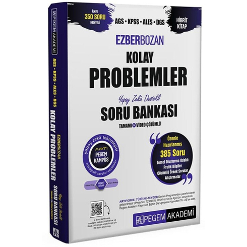 Pegem Yayınları Ags Kpss Ales Dgs Kolay Problemler Ezberbozan Soru Bankası Çözümlü Komisyon