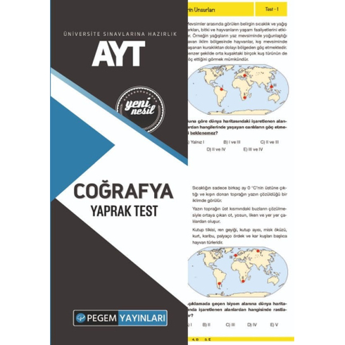 Pegem Yayınları Ayt Coğrafya Yaprak Test Komisyon