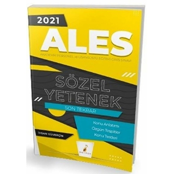 Pelikan 2021 Ales Sözel Yetenek Son Tekrar Konu Anlatımı Ihsan Güverçin