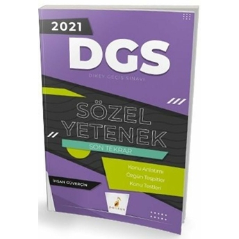 Pelikan 2021 Dgs Sözel Yetenek Son Tekrar Konu Anlatımı Ihsan Güverçin