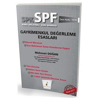 Pelikan Spk Spf Gayrimenkul Değerleme Esasları Mehmet Doğan