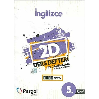 Pergel 5. Sınıf Ingilizce 2D Ders Defteri Ev Çalışmaları (Yeni) Kolektif