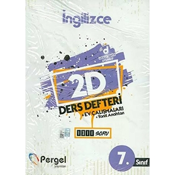 Pergel 7. Sınıf Ingilizce 2D Ders Defteri Ev Çalışmaları (Yeni) Kolektıf