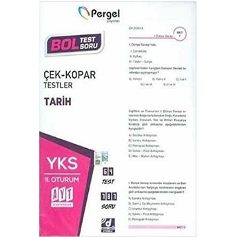 Pergel Ayt Tarih Çek-Kopar Yaprak Test (Yeni) Kolektıf