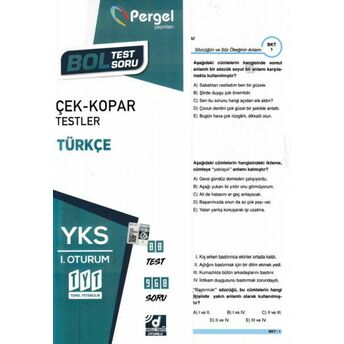 Pergel Tyt Türkçe Çek-Kopar Yaprak Test (Yeni) Kolektıf