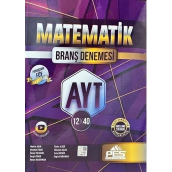 Pes Yayınları Ayt Matematik 12 X 40 Denemeleri Ömür Algır