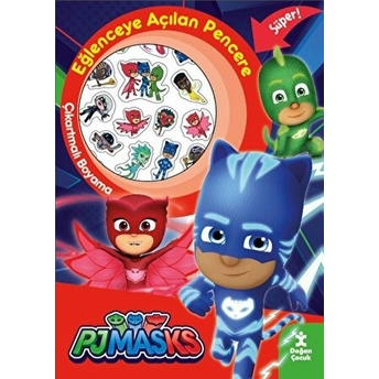 Pjmasks Eğlenceye Açılan Pencere Çıkartmalı Boyama Kitabı