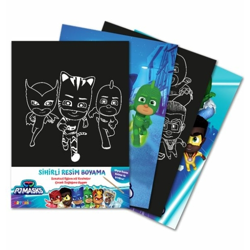 Pjmasks Sihirli Resim Boyama – Ahşap Kalem Hediyeli Zerrin Şimşek