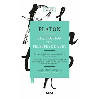 Platon Kleitophon Veya Felsefeye Davet