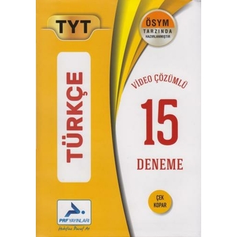 Prf Yayınları Tyt Türkçe Video Çözümlü 15 Deneme Komisyon