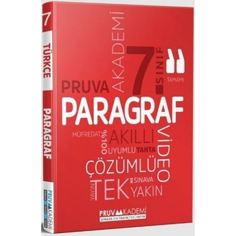 Pruva Akademi 7. Sınıf Paragraf Soru Bankası Komisyon