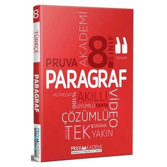 Pruva Akademi 8. Sınıf Paragraf Soru Bankası Video Çözümlü Komisyon